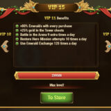 Benefits by VIP and the level you should aim for